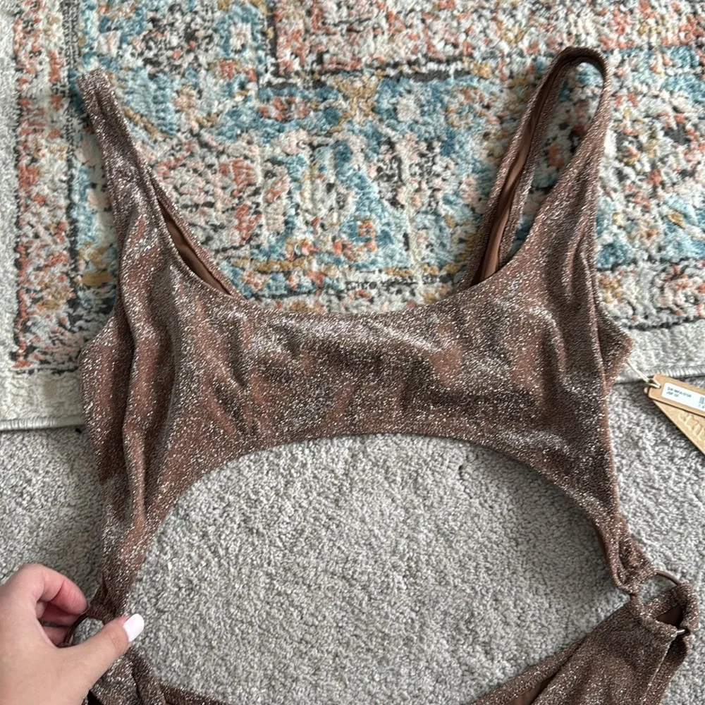NEW- Skims Glitter Monokini Bathing Suit in Jasper